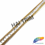 1/2" Crystal Square Stud Iron On Trim with Chain Border, IRT-150