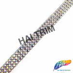 3/8" 3-Row Crystal AB Rhinestone Iron On Trim, IRT-151
