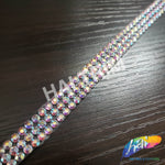 3/8" 3-Row Crystal AB Rhinestone Iron On Trim, IRT-151