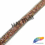 5/8" Rose Gold/Topaz Rhinestone Iron On Trim, IRT-153