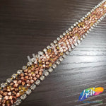 5/8" Rose Gold/Topaz Rhinestone Iron On Trim, IRT-153