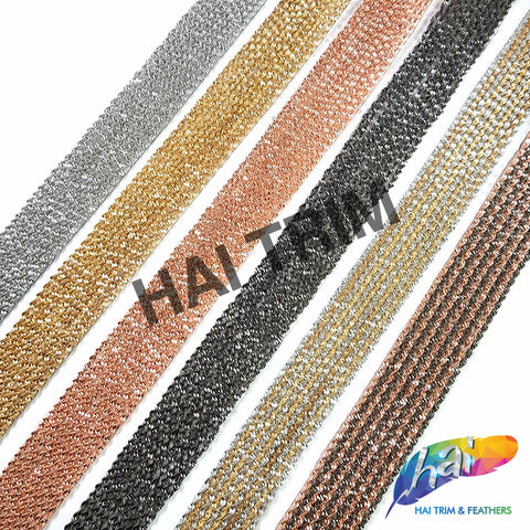 Twisted Metallic Chain Iron On Trim, IRT-156