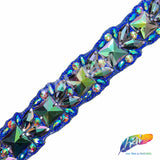 1 5/8"Purple Green AB/Royal Blue Rhinestone Iron On Trim, IRT-161