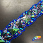 1 5/8"Purple Green AB/Royal Blue Rhinestone Iron On Trim, IRT-161