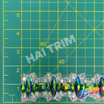 1 5/8" Green AB/Purple AB Rhinestone Iron On Trim, IRT-164