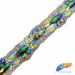 1" Purple AB/Crystal AB Rhinestone Iron On Trim, IRT-165