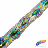 1" Purple AB/Crystal AB Rhinestone Iron On Trim, IRT-165