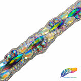 1" Purple AB/Crystal AB Rhinestone Iron On Trim, IRT-165