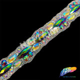 1" Purple AB/Crystal AB Rhinestone Iron On Trim, IRT-165