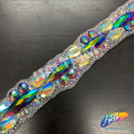 1" Purple AB/Crystal AB Rhinestone Iron On Trim, IRT-165