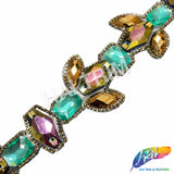 1 7/8" Teal/Bronze Mirrored Totem Iron On Trim, IRT-167