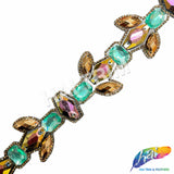 1 7/8" Teal/Bronze Mirrored Totem Iron On Trim, IRT-167