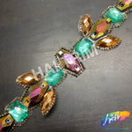 1 7/8" Teal/Bronze Mirrored Totem Iron On Trim, IRT-167