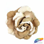 CLOSEOUT! 3D 2-tone Fabric Rose Flower Brooches (2 pieces)