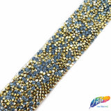 1 1/8" Color Chaton Crystal Rhinestone Iron on Trim, IRT-001