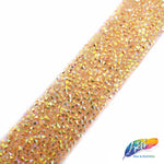 1 1/8" Color AB Chaton Crystal Rhinestone Iron on Trim, IRT-002