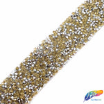 1 1/8" Color Chaton Crystal Rhinestone Iron on Trim, IRT-001