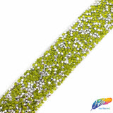 1 1/8" Color Chaton Crystal Rhinestone Iron on Trim, IRT-001