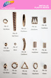 33mm Light Rose Gold Metallic Beads, PB-36 (6 pieces)