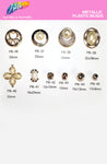 33mm Light Rose Gold Metallic Beads with Pearl, PB-37 (4 pieces)