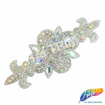 Beaded Rhinestone Motif Applique with Acrylic Stones, NA-072