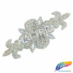 Beaded Rhinestone Motif Applique with Acrylic Stones, NA-072