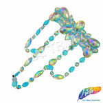 Color AB Resin Stone Motif Applique with Loop Chained Stone Trim, NAS-032