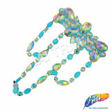 Color AB Resin Stone Motif Applique with Loop Chained Stone Trim, NAS-032