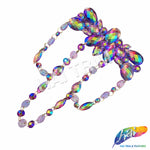 Color AB Resin Stone Motif Applique with Loop Chained Stone Trim, NAS-032