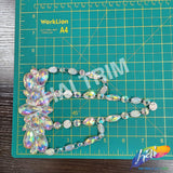 Color AB Resin Stone Motif Applique with Loop Chained Stone Trim, NAS-032