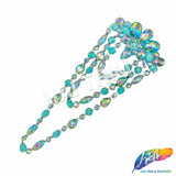 Color AB Resin Stone Motif Applique with Multilevel Loop Chained Stone Trim, NAS-033