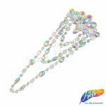 Color AB Resin Stone Motif Applique with Multilevel Loop Chained Stone Trim, NAS-033