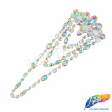 Color AB Resin Stone Motif Applique with Multilevel Loop Chained Stone Trim, NAS-033