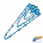 Color AB Resin Stone Motif Applique with Multilevel Loop Chained Stone Trim, NAS-033