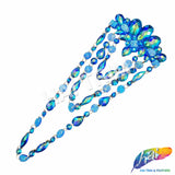 Color AB Resin Stone Motif Applique with Multilevel Loop Chained Stone Trim, NAS-033