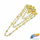 Color AB Resin Stone Motif Applique with Multilevel Loop Chained Stone Trim, NAS-033