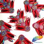 Red Spike Resin Stone Motif Applique, NAS-034