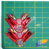 Red Spike Resin Stone Motif Applique, NAS-034