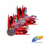 Red Spike Resin Stone Motif Applique, NAS-034