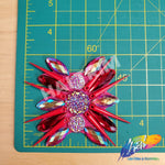 Red Spike Resin Stone Motif Applique, NAS-035