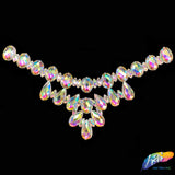 Color AB Resin Stone Motif Necklace Applique , NAS-001