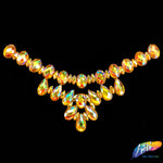 Color AB Resin Stone Motif Necklace Applique , NAS-001