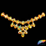 Color AB Resin Stone Motif Necklace Applique , NAS-001