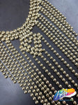 Metallic Gold Bead Chain Neckpiece, NEK-201 (Style D)