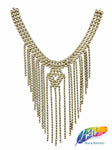 Metallic Gold Bead Chain Neckpiece, NEK-201 (Style D)