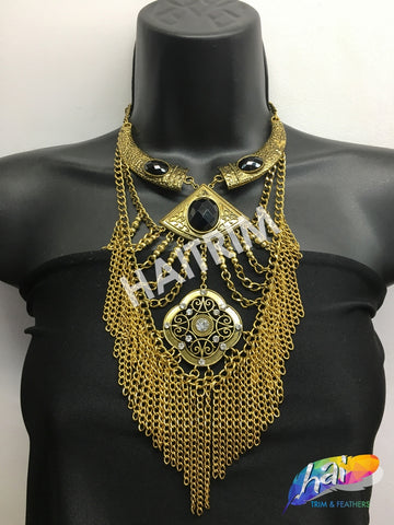 Gold tribal necklace hotsell