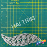 Silver Crystal Rhinestone Motif Applique on Metal Setting, NL-029