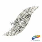 Silver Crystal Rhinestone Motif Applique on Metal Setting, NL-029