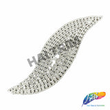 Silver Crystal Rhinestone Motif Applique on Metal Setting, NL-029