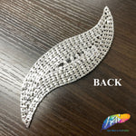Silver Crystal Rhinestone Motif Applique on Metal Setting, NL-029